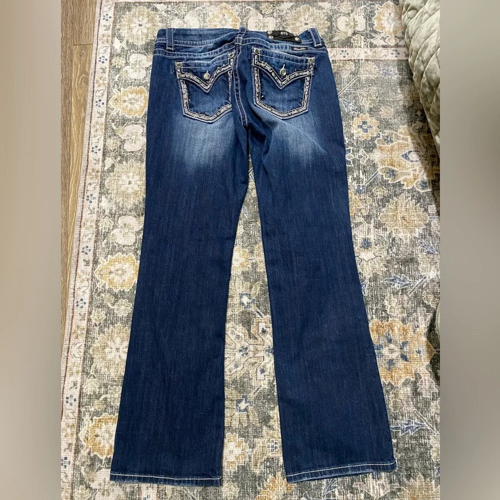 Miss Me Dark Blue Easy Boot Cut Jeans 31 - Picture 3 of 7